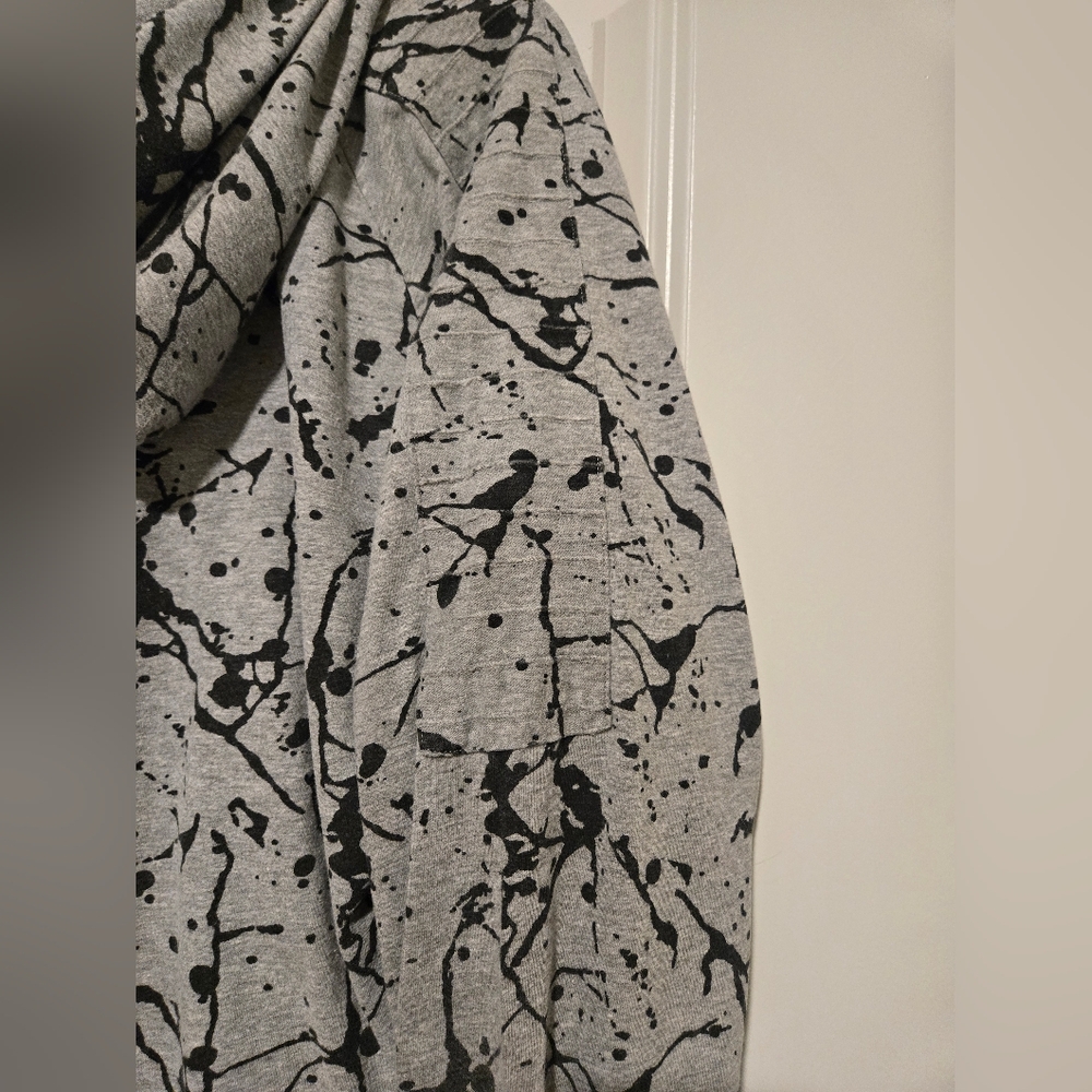 Gray and Black Splatter One Point L Hoodie - Picture 3 of 4